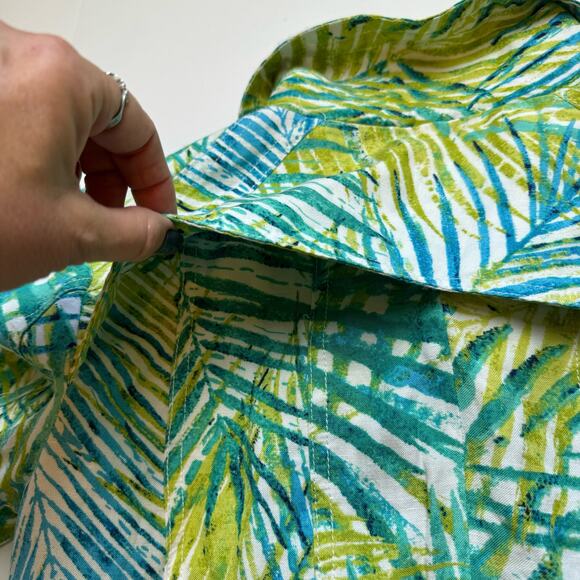 Ruby Rd Linen Zip Up Jacket Tropical Hawaiian Casual Grandma Coastal Florida - Picture 10 of 10